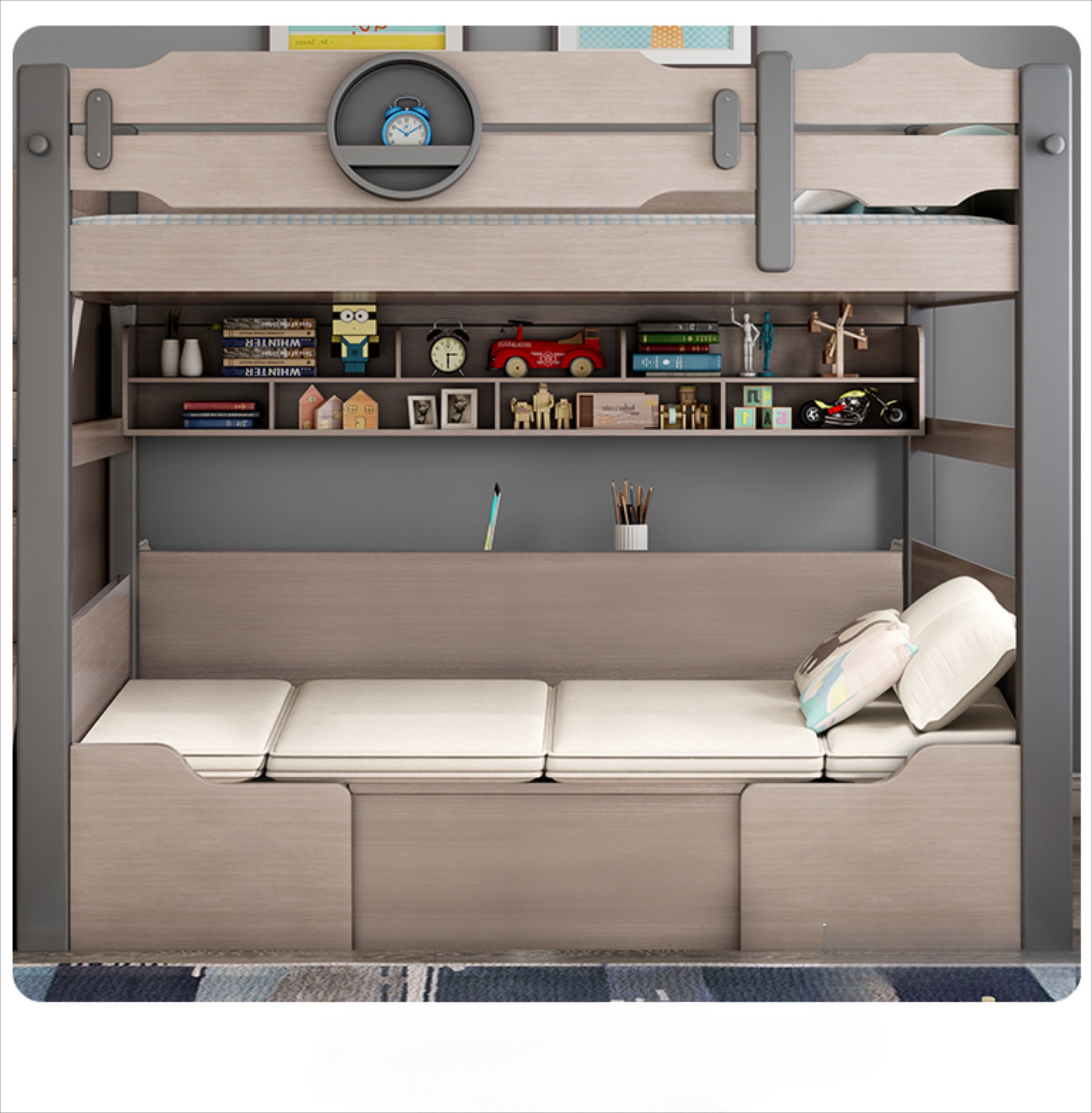 Upper and lower multi-function combined bed