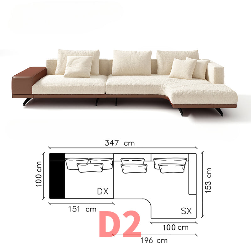 High-end Italian minimalist fabric sofa