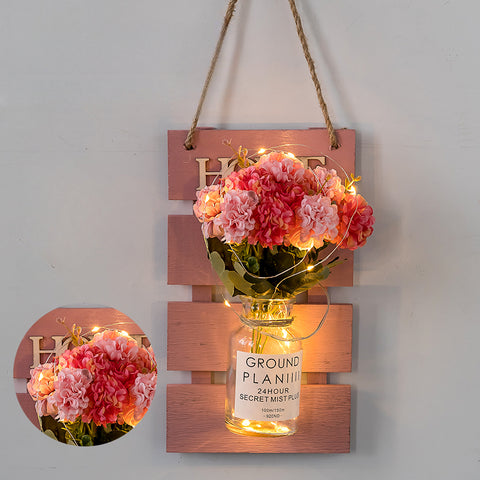 Wall flower basket ornaments live room wall bionic flower background decoration