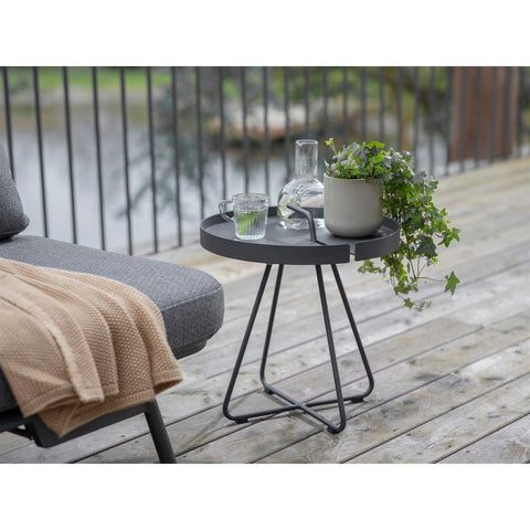 Charcoal Side Tray Table With Removable Topgarden