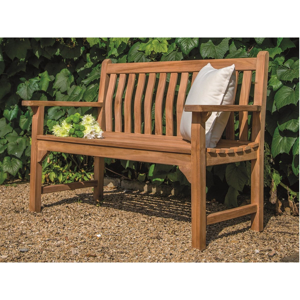 2 Seat Bench with Curved Back & Flat Armsgarden