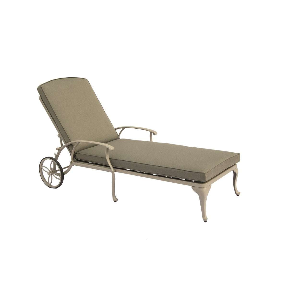 Stone Cast Aluminium Lounger with Wheelsgarden