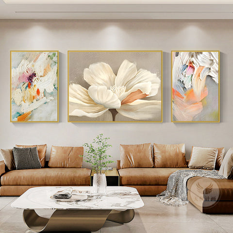 Oil painting living room decorative painting light luxury high sense hanging painting modern simple sofa background wall painting mural A