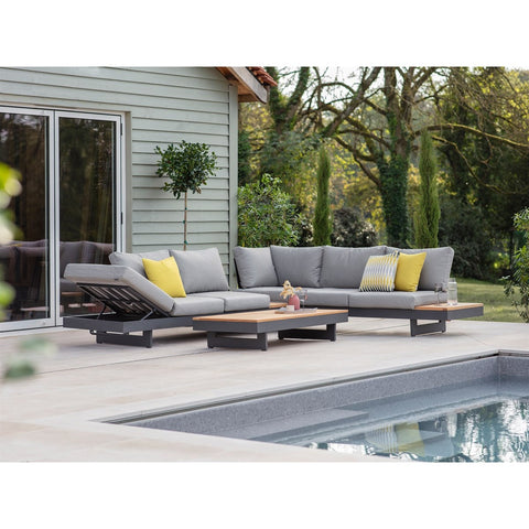 Rectangle Modular Sofa with Rectangle Teak Coffee Tablegarden