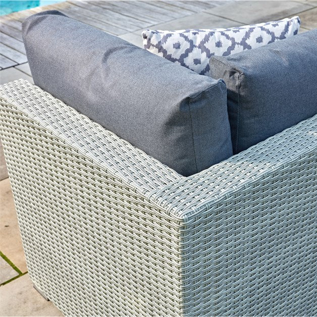 Kingscote Cloud Rattan L-Shape Sofa with Rectangle Firepit Table, Armchair & Benchgarden