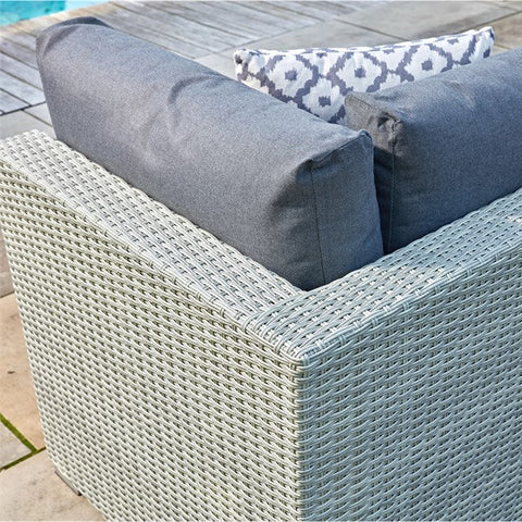 Kingscote Cloud Rattan L-Shape Sofa with Rectangle Firepit Table, Armchair & Benchgarden