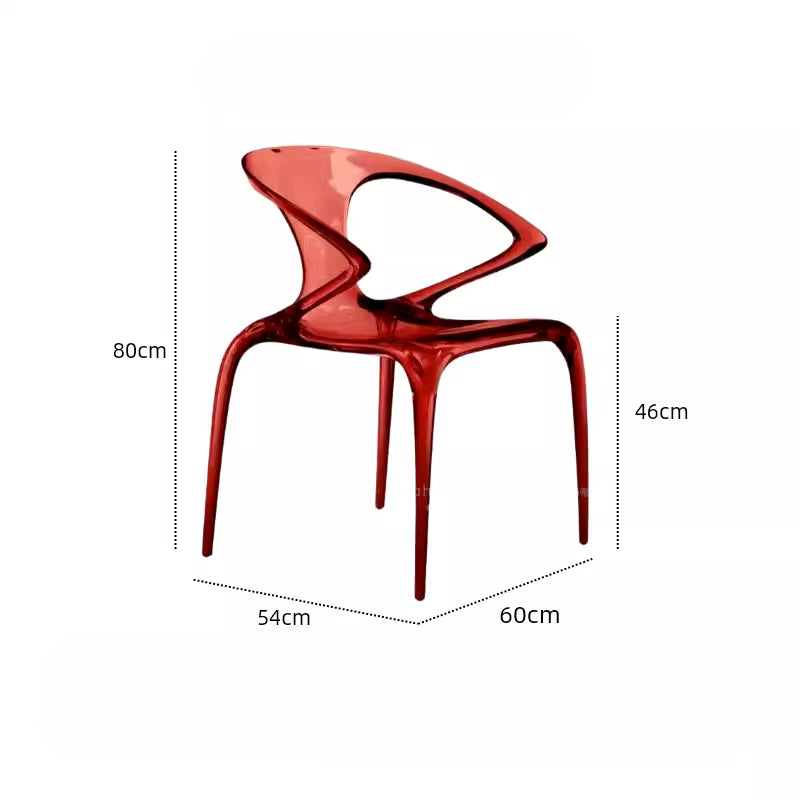 Italian designer AVA transparent high-end Rochburg leisure chair Little Red Book shaped resin home dining chair