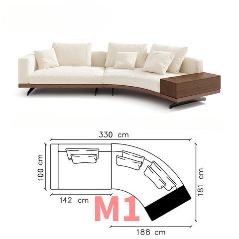 High-end Italian minimalist fabric sofa