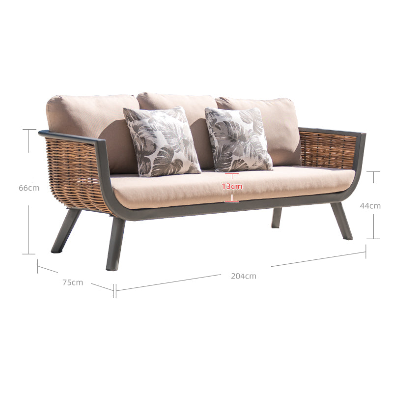 High end leisure aluminum alloy rattan woven sofa garden