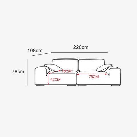 Italian minimalist high-end all-leather sofa