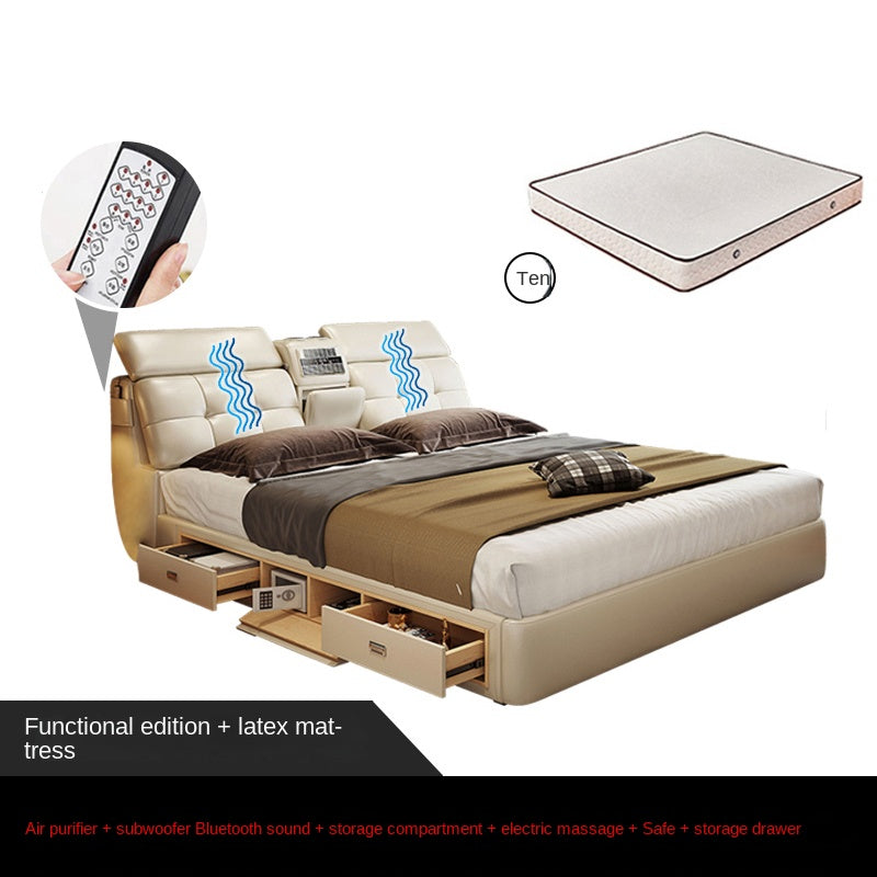 Intelligent electric vibration massage leather bed master multifunctional fun wedding bed