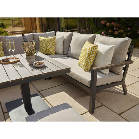 Corner Sofa with Mini Piston Adjustable Table & 2 Stoolsgarden