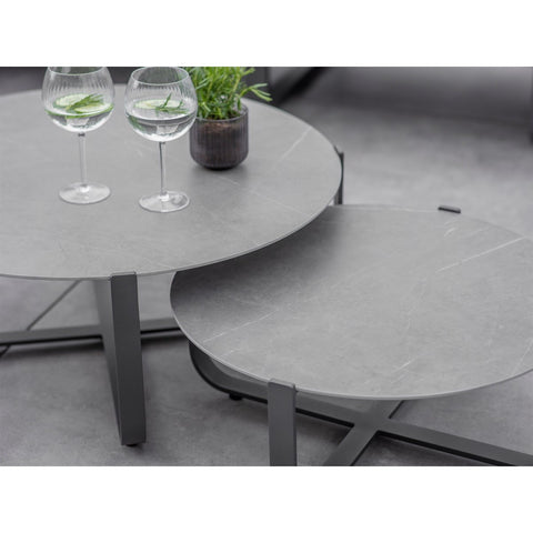 L-Shape Lounge Set With Side & Duo Coffee Tablesgarden