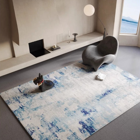 Minimalist high-end living room carpet, sofa, tea table and floor mat