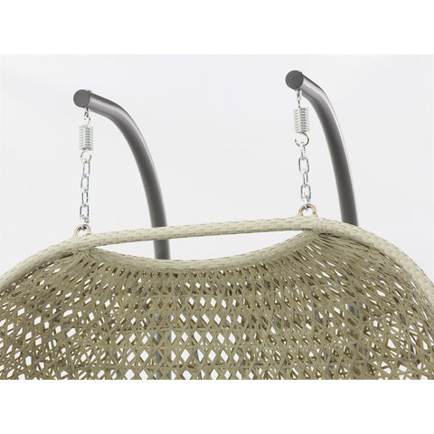 Dove Grey Rattan Double Hanging Cocoongarden