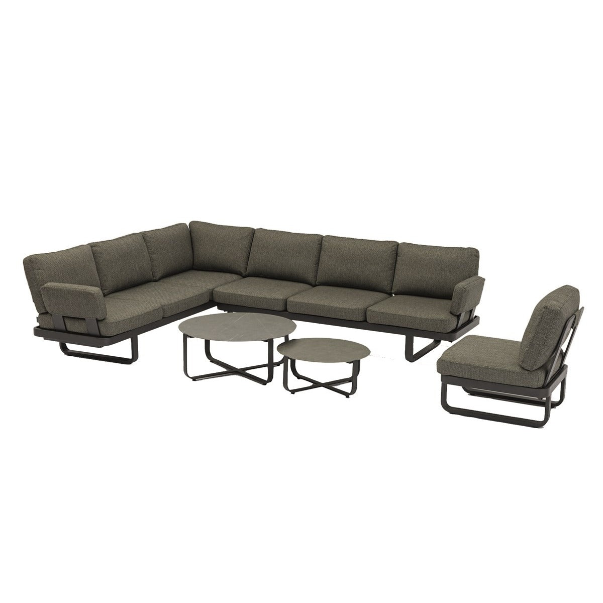 L-Shape Sofa Set with Duo Coffee Tablegarden