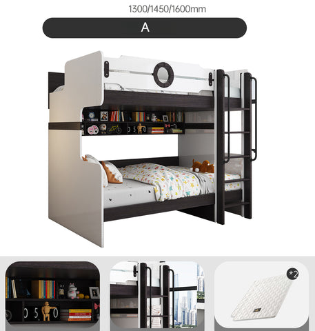 Up-down multifunctional oak children's bed