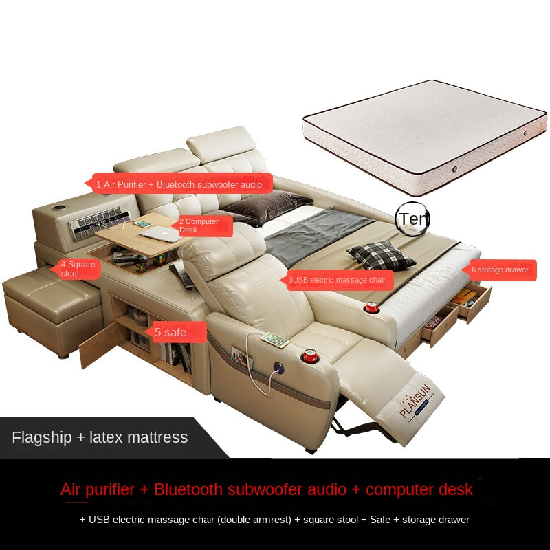 Intelligent electric vibration massage leather bed master multifunctional fun wedding bed