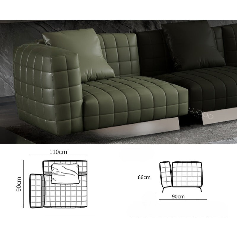 Italian minimalist leather sofa