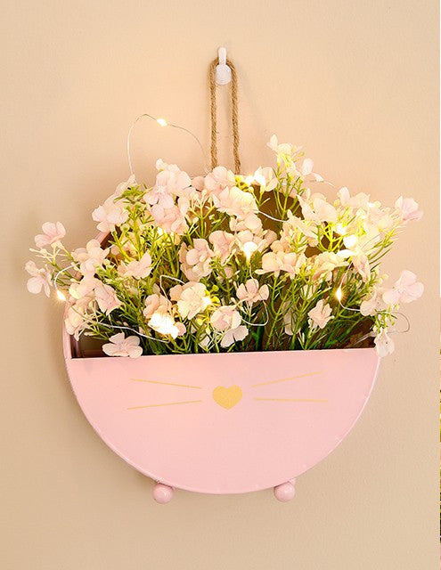 Wall flower basket ornaments live room wall bionic flower background decoration