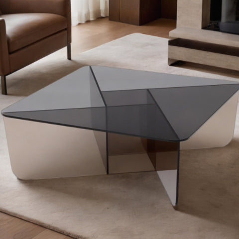 Creative modern design acrylic grey square tea table