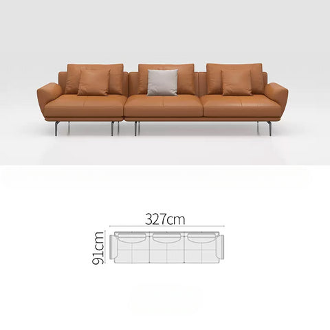 Italian minimalist leather sofa