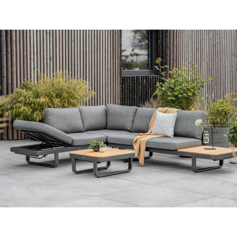 L-Shape Lounge Set With Teak Side & Coffee Tablegarden