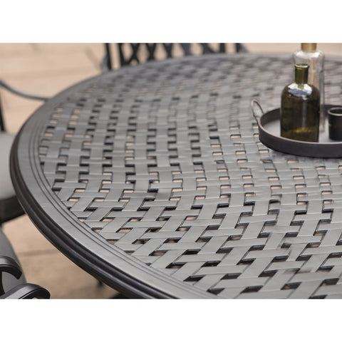 Black Cast Aluminium 8 Seat Elliptical Dining Setgarden