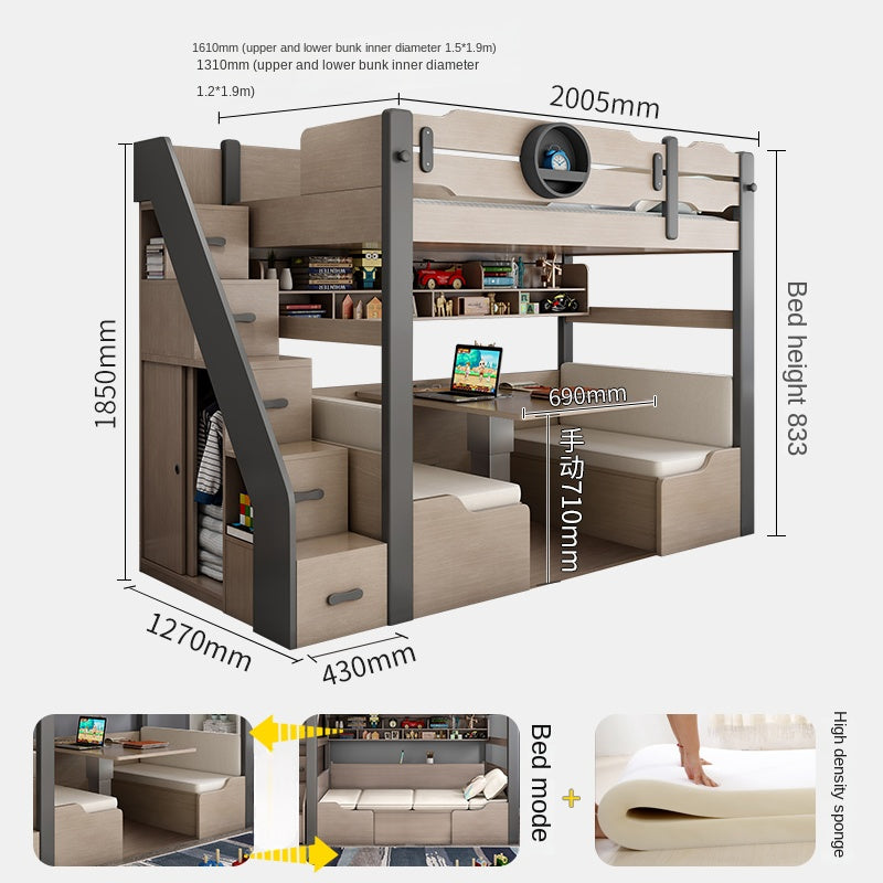 Upper and lower multi-function combined bed