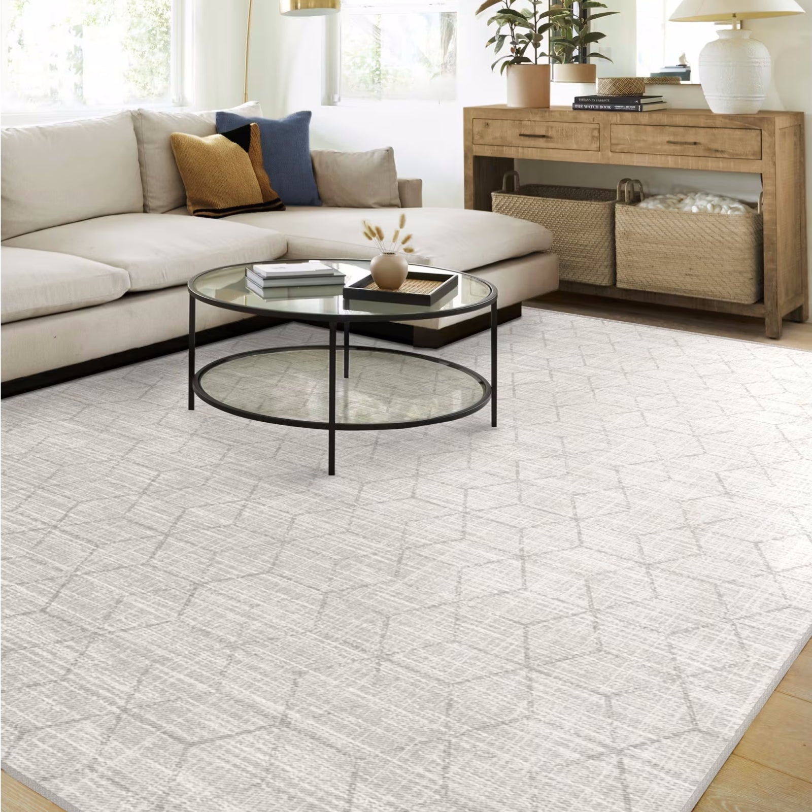 Area Rug  Washable Bedroom Rug, Soft Accent Rugs for Living Room Entryway Dining Room, Non-Slip Non-Shedding Low-Pile Floor Carpet