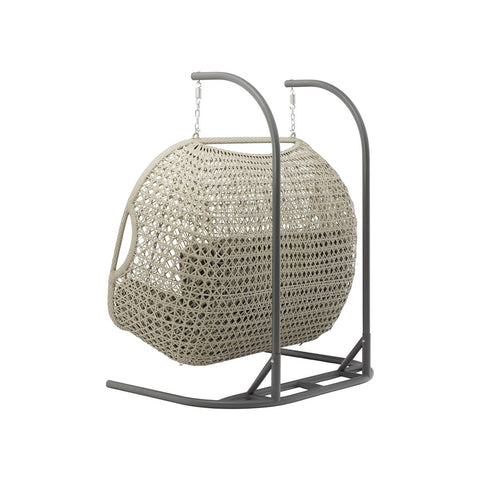 Dove Grey Rattan Triple Hanging Cocoongarden