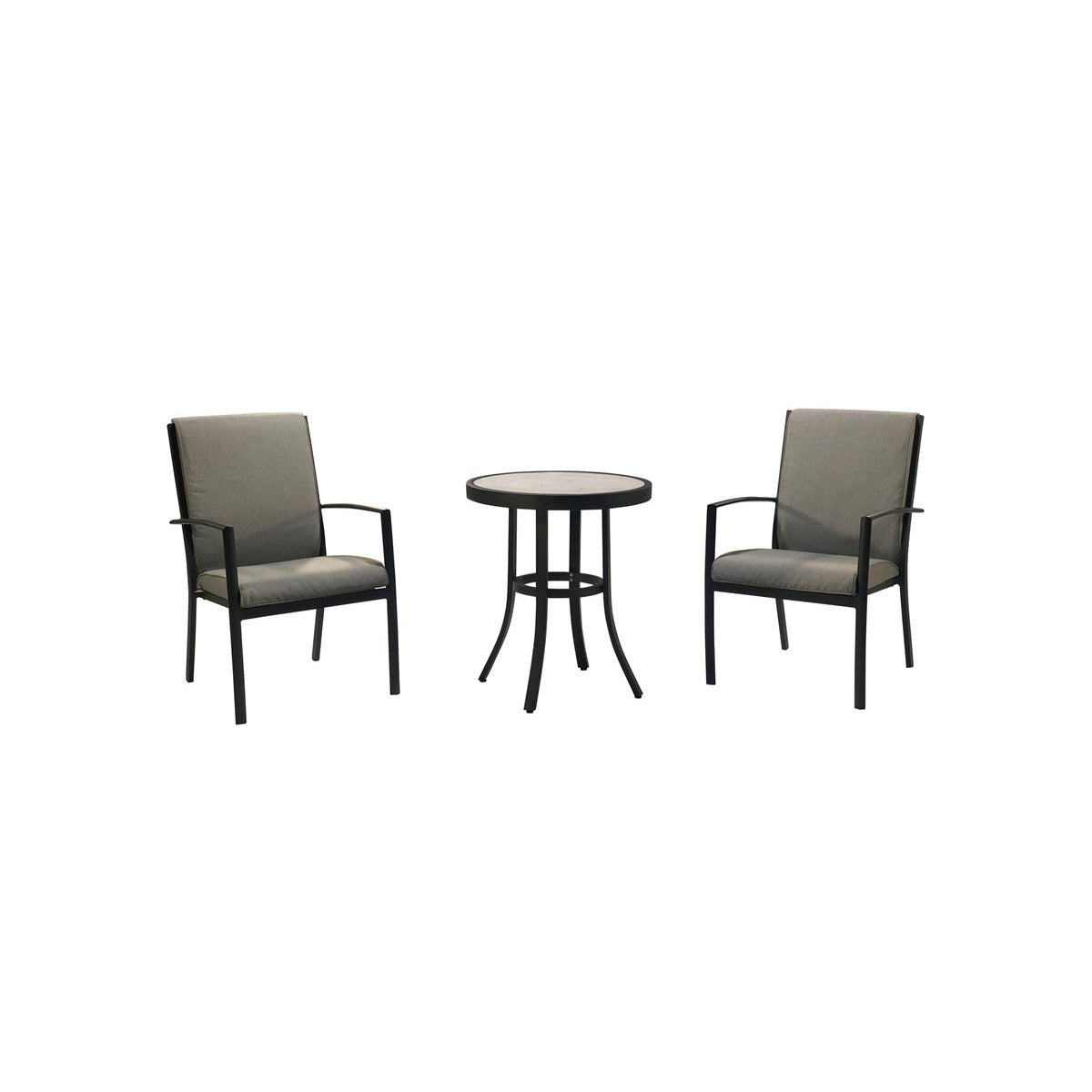 Round Bistro Table Set with 2 Valencia Armchairsgarden