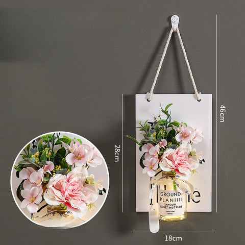 Wall flower basket ornaments live room wall bionic flower background decoration