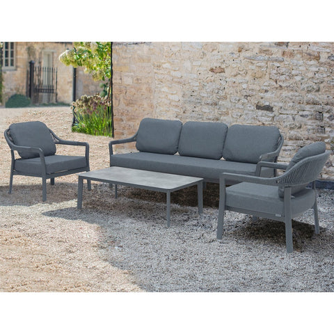 3 Seater Sofa with Rectangle Coffee Table & 2 Armchairsgarden