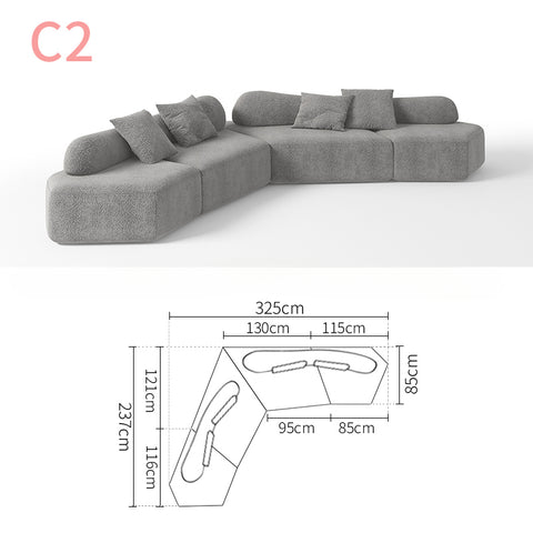 Italian modular fabric sofa