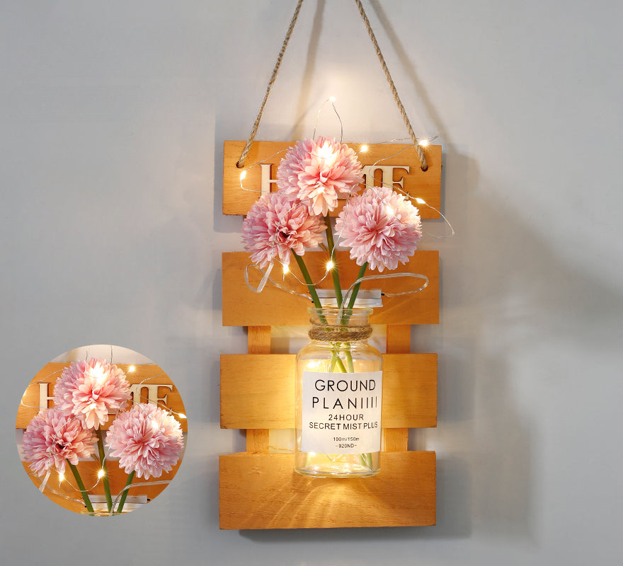 Wall flower basket ornaments live room wall bionic flower background decoration