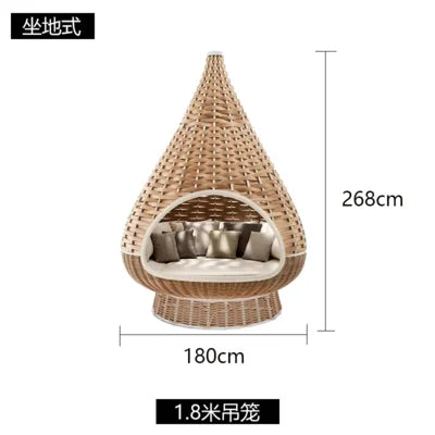 Outdoor hammock rattan sofa home stay swing villa hotel outdoor courtyard bird's nest hanging chair  garden bed garden