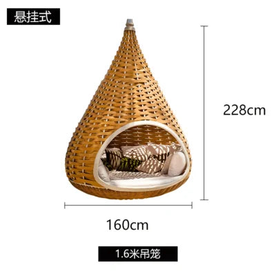 Outdoor hammock rattan sofa home stay swing villa hotel outdoor courtyard bird's nest hanging chair  garden bed garden