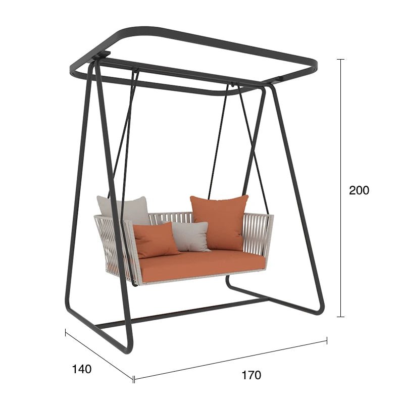 Outdoor swing balcony glider courtyard outdoor to swing Internet celebrity indoor home single double rattan cradle glider garden