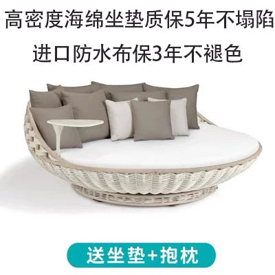 Outdoor hammock rattan sofa home stay swing villa hotel outdoor courtyard bird's nest hanging chair  garden bed garden