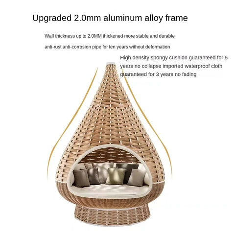 Outdoor hammock rattan sofa home stay swing villa hotel outdoor courtyard bird's nest hanging chair  garden bed garden