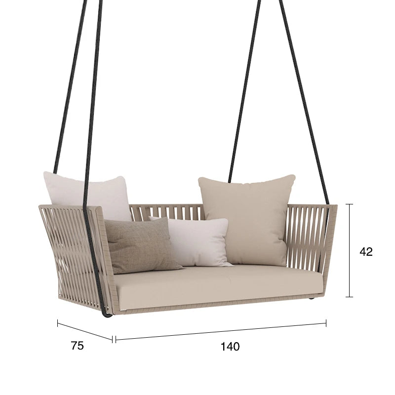 Outdoor swing balcony glider courtyard outdoor to swing Internet celebrity indoor home single double rattan cradle glider garden