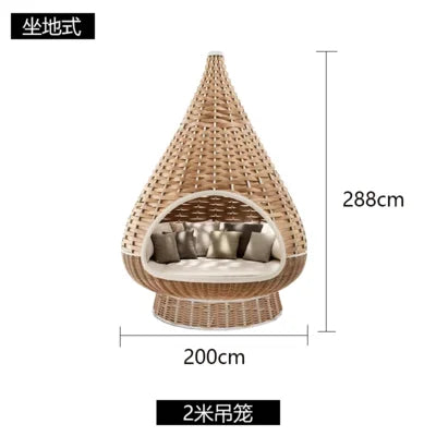 Outdoor hammock rattan sofa home stay swing villa hotel outdoor courtyard bird's nest hanging chair  garden bed garden