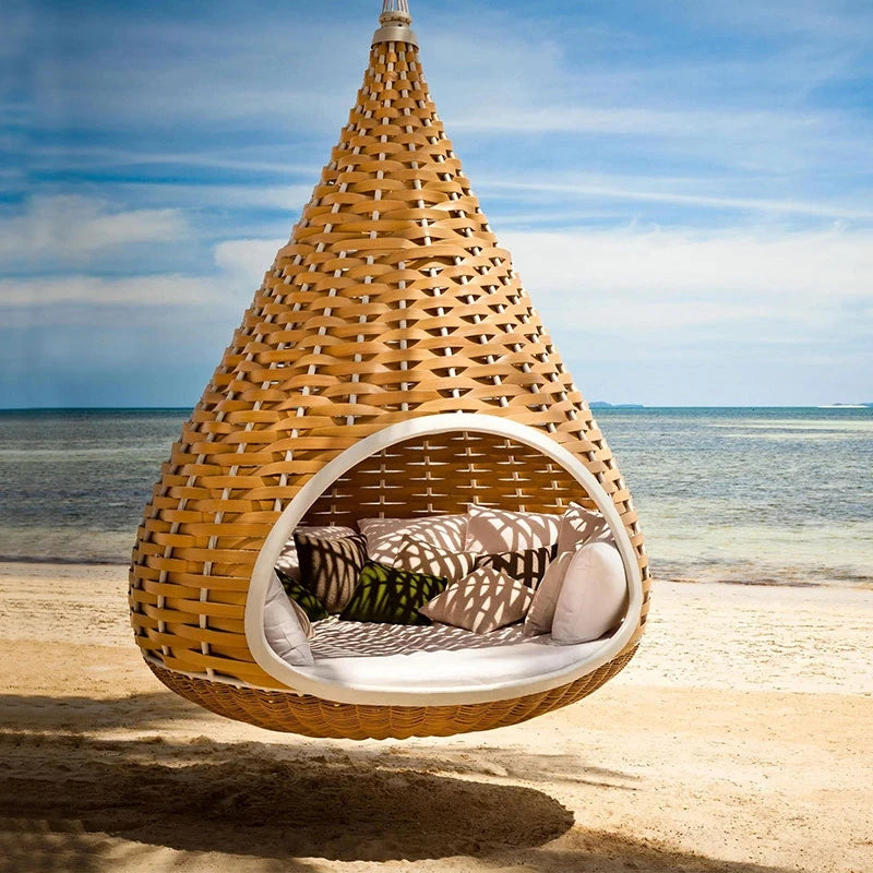 Outdoor hammock rattan sofa home stay swing villa hotel outdoor courtyard bird's nest hanging chair  garden bed garden