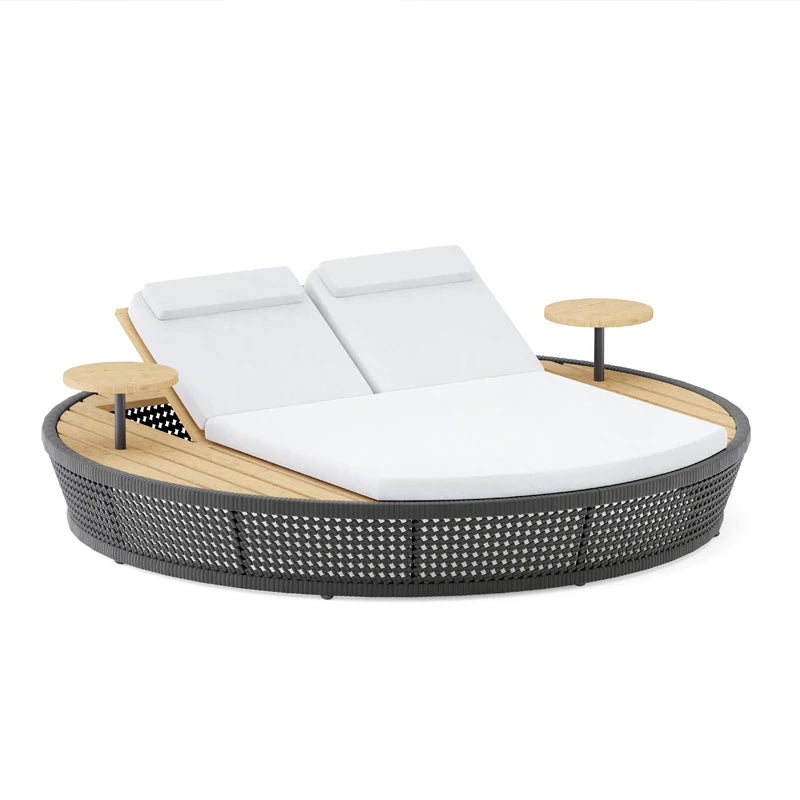 Outdoor waterproof sunscreen beach villa courtyard  garden open-air platform hot spring rattan chair swimming pool bed recliner garden