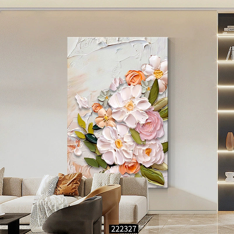 Oil painting Floor painting Cream wind Living room decorative painting Flower porch hanging painting Sofa back background wall mural B