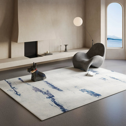 Minimalist high-end living room carpet, sofa, tea table and floor mat