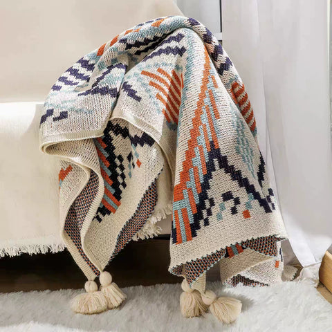 Thickened knitted Bohemian air conditioning blanket sofa blanket