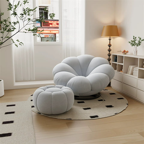 Lazy sofa petal chair reclining and sleeping Internet celebrity creative single rotating small sofa recliner living room balcony bedroom