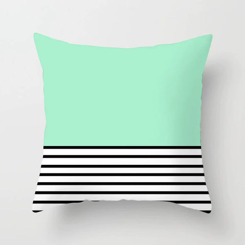 Simple green striped geometric pillow sofa pillow